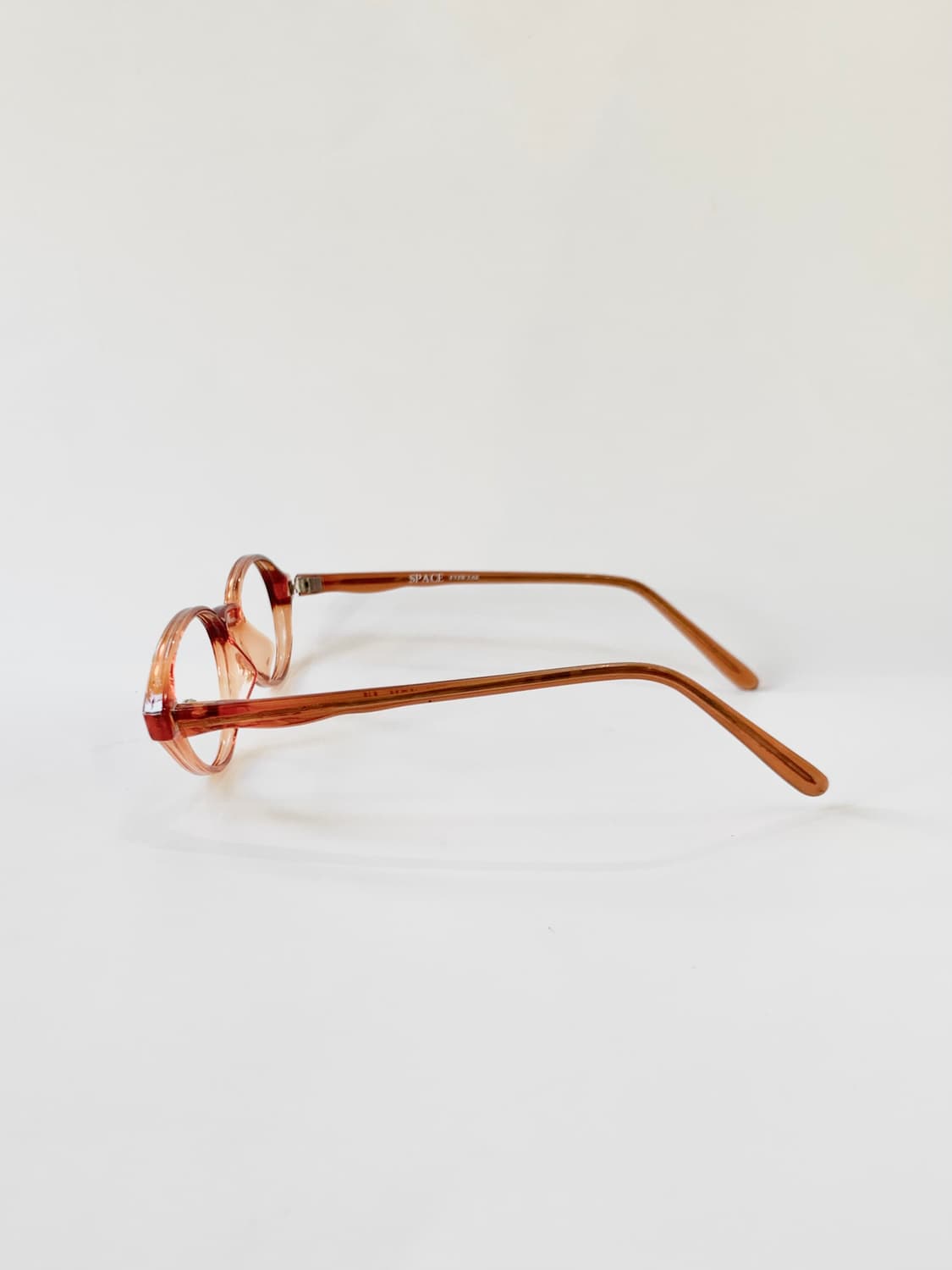 [픽키-627] 오렌지브라운 투명 오벌 뿔테 안경 상품이미지6