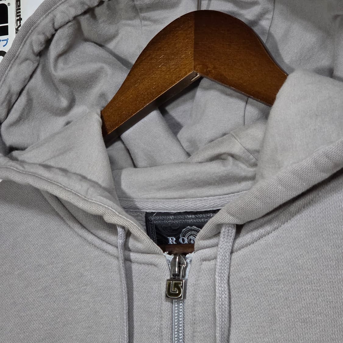 JPN 올드스쿨 레터링 오버핏 후드집업 상품이미지3