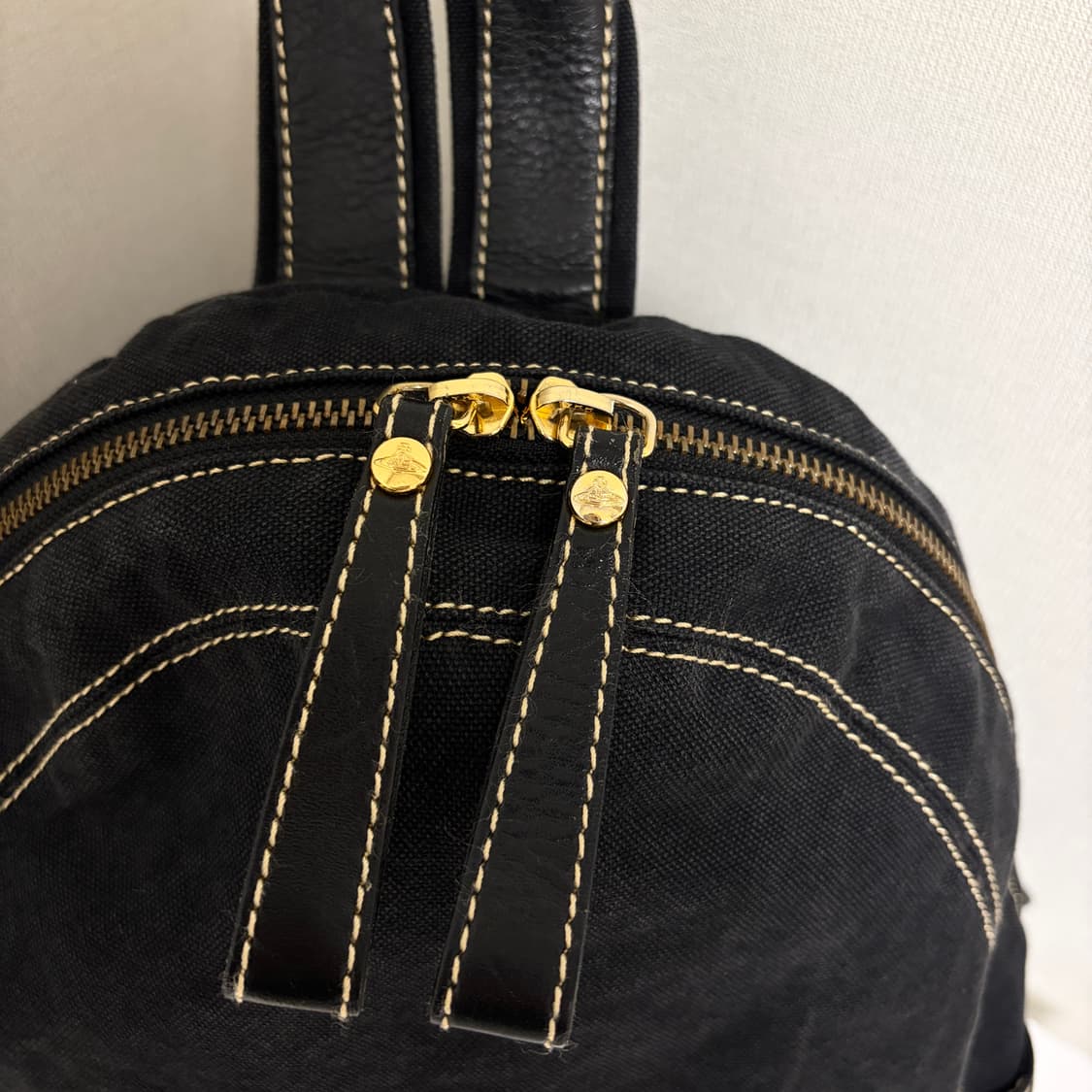 비비안웨스트우드 ORB금장 빅로고 코튼 백팩-블랙 상품이미지7