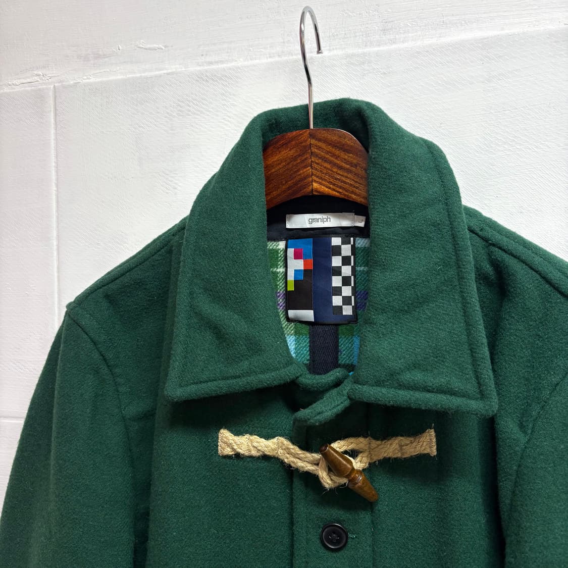 Graniph 그라니프 그린 더플 반코트 자켓  상품이미지2