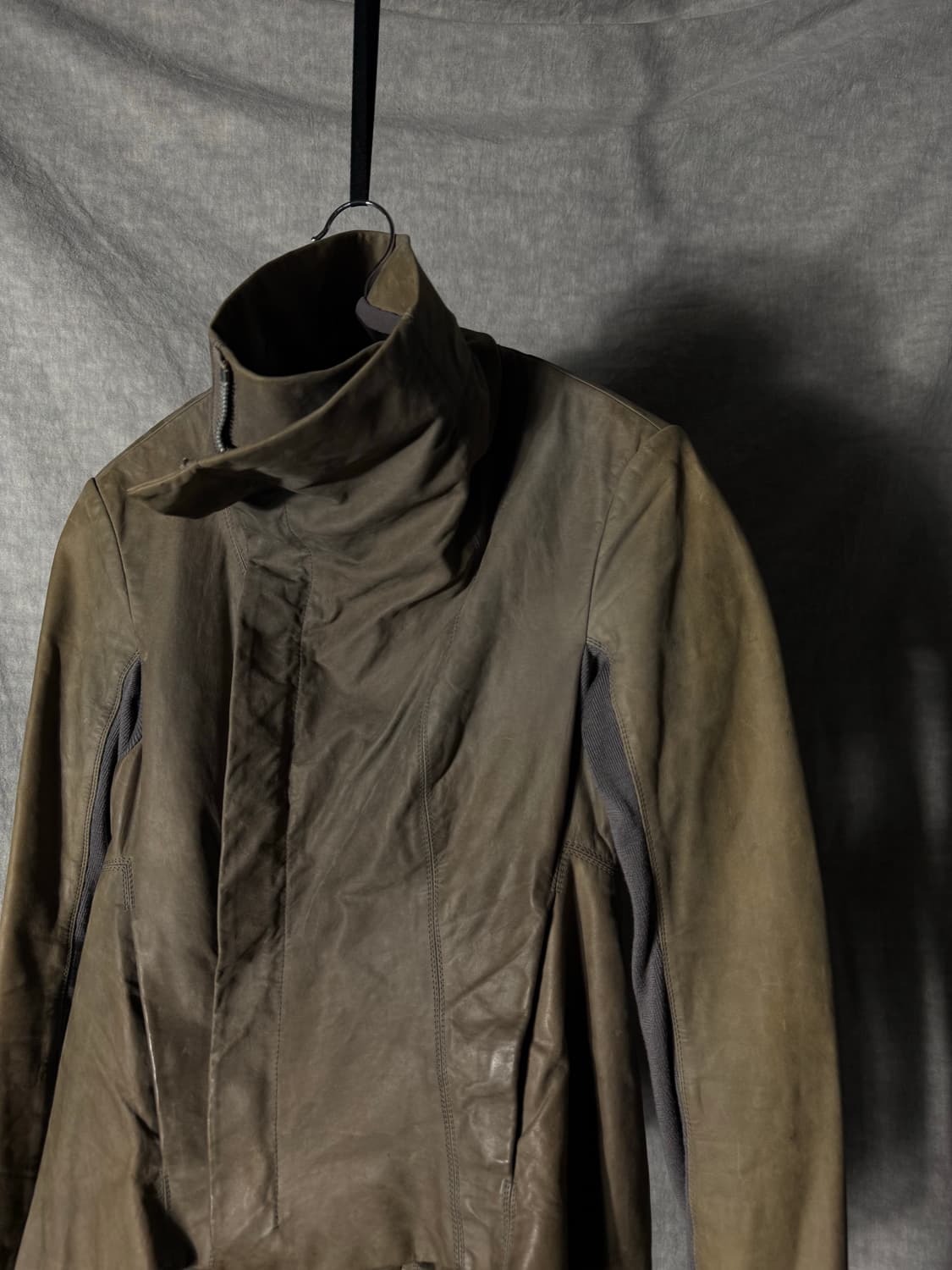 Rick Owens High Neck Leather Jacket 상품이미지5