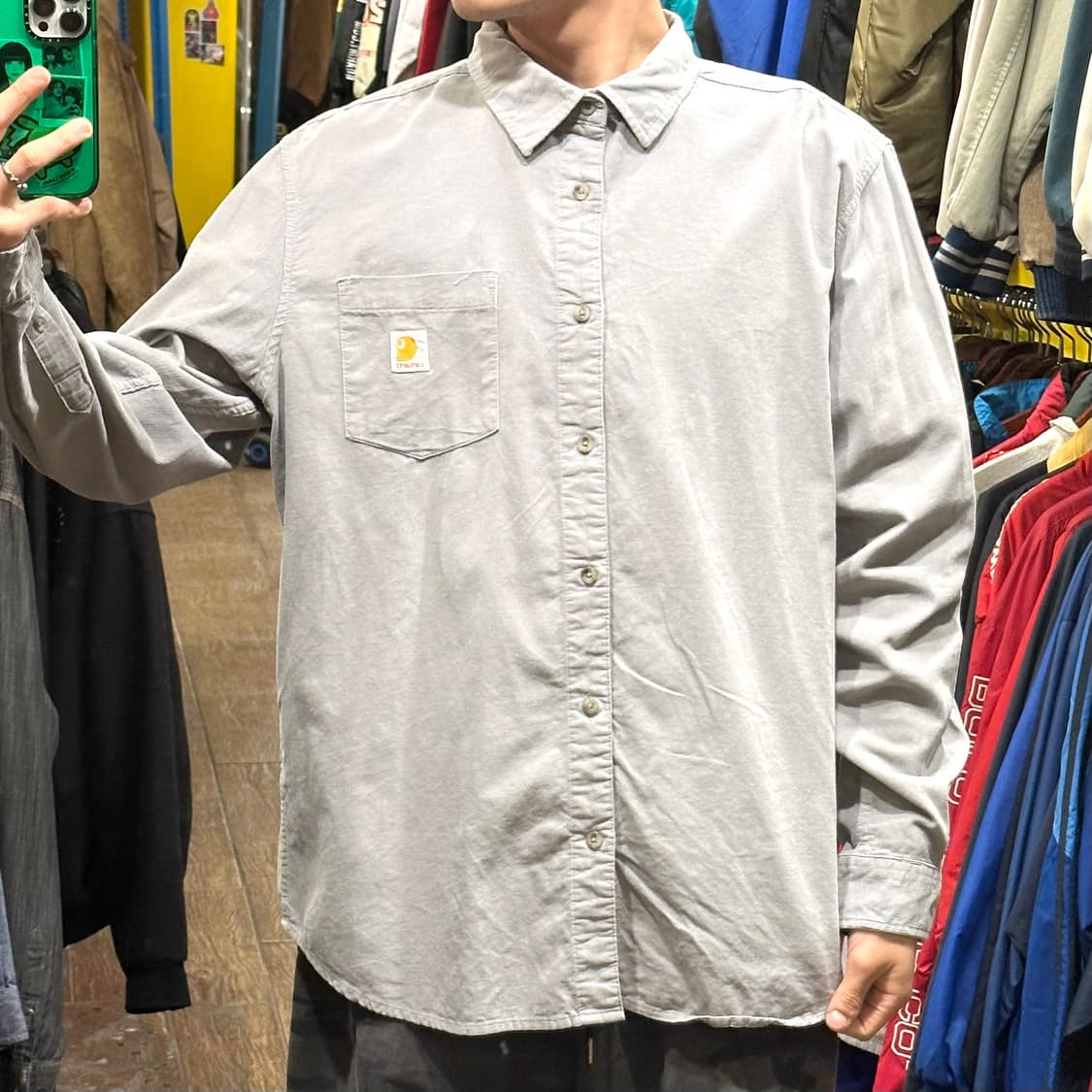 [HI] 칼하트 코듀로이 셔츠 그레이 상품이미지2