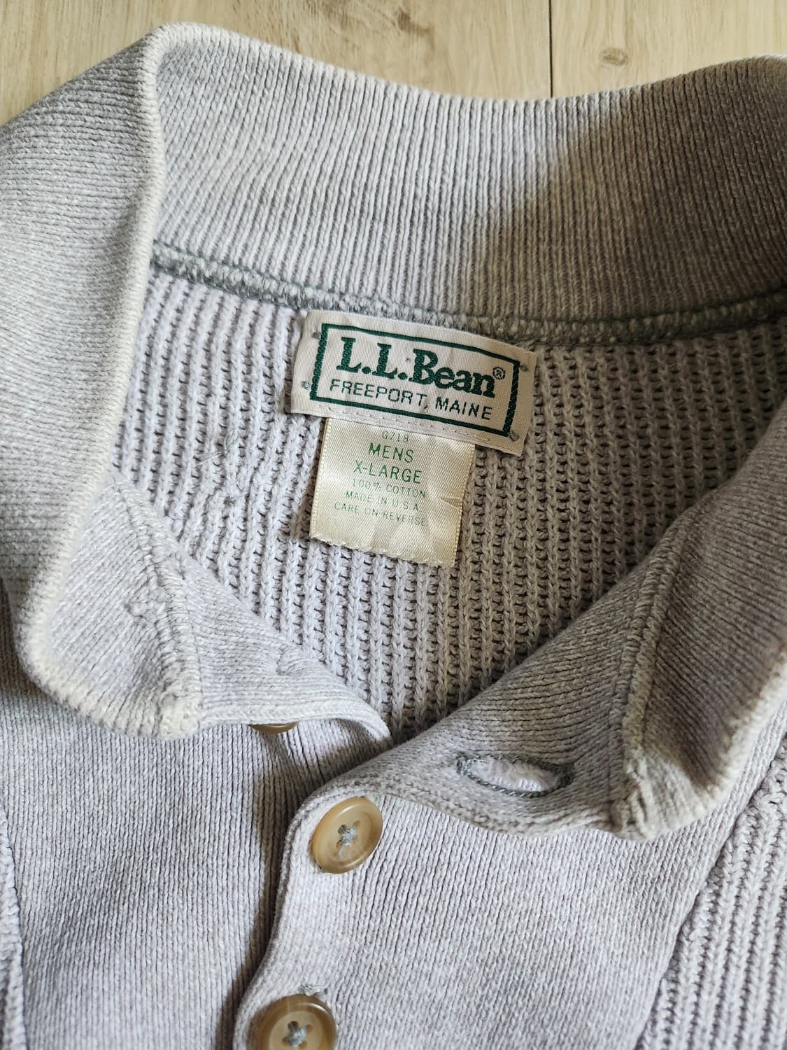 80's LL Bean 헨리 스웨터 라이트그레이 상품이미지2