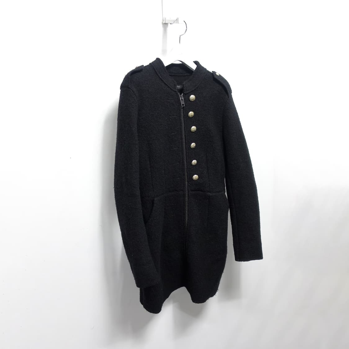 [M] DIESEL 디젤 블랙 테리 울 나폴레옹 자켓 코트 상품이미지3