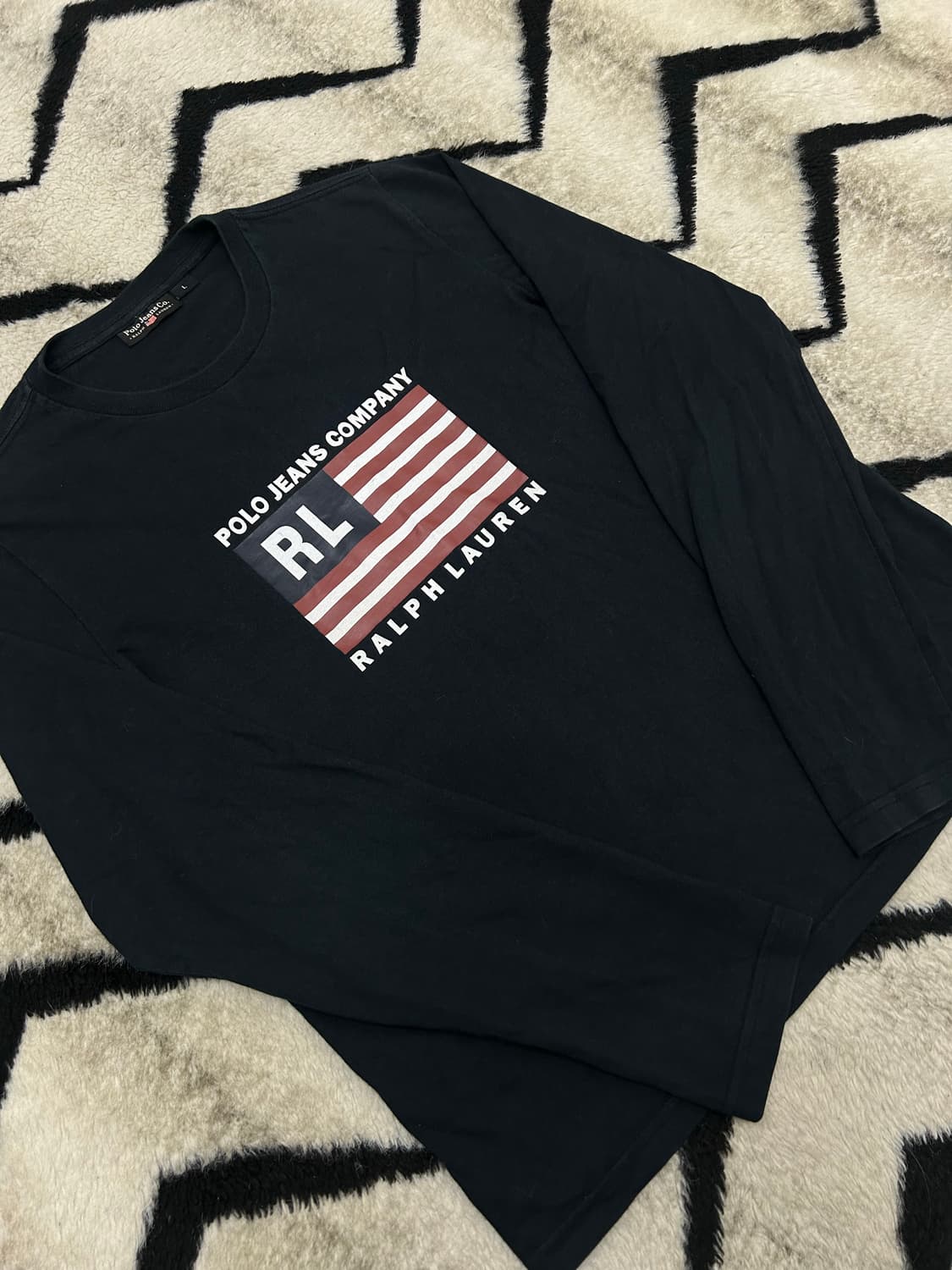 [여성L]90s Polo Jeans 긴팔 롱슬리브/블랙 상품이미지1