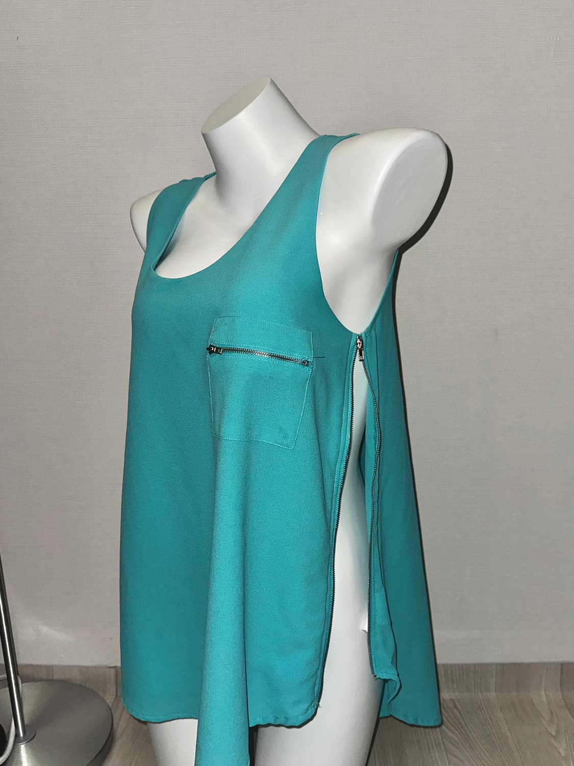 민트 지퍼 빈티지 슬리브리스 상품이미지3