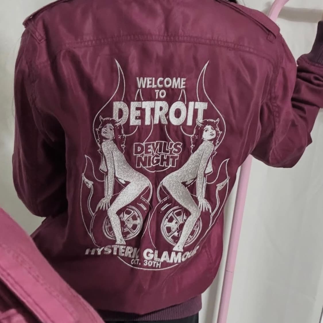 히스테릭글래머 버건디 자수 그래픽 아우터 상품이미지4