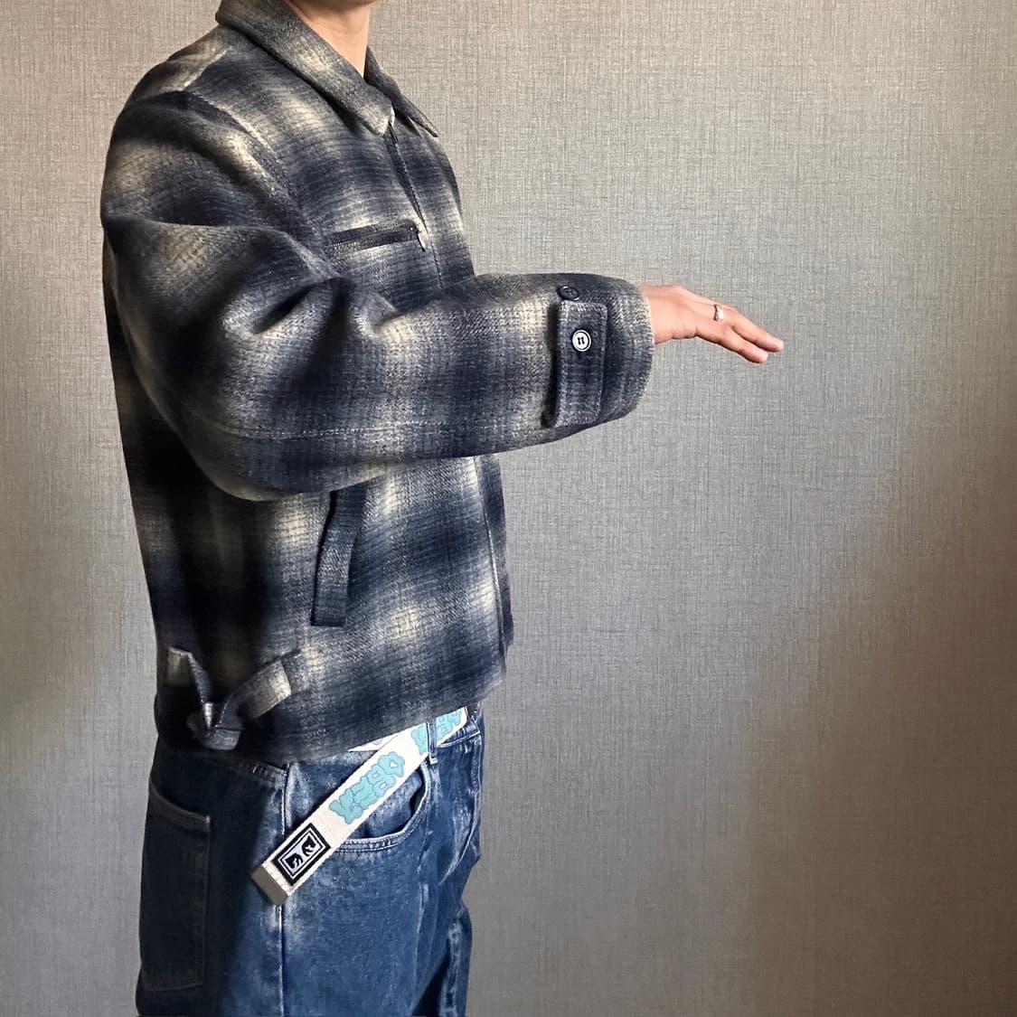 BOBSON 체크 패턴 일제 울 자켓 상품이미지4