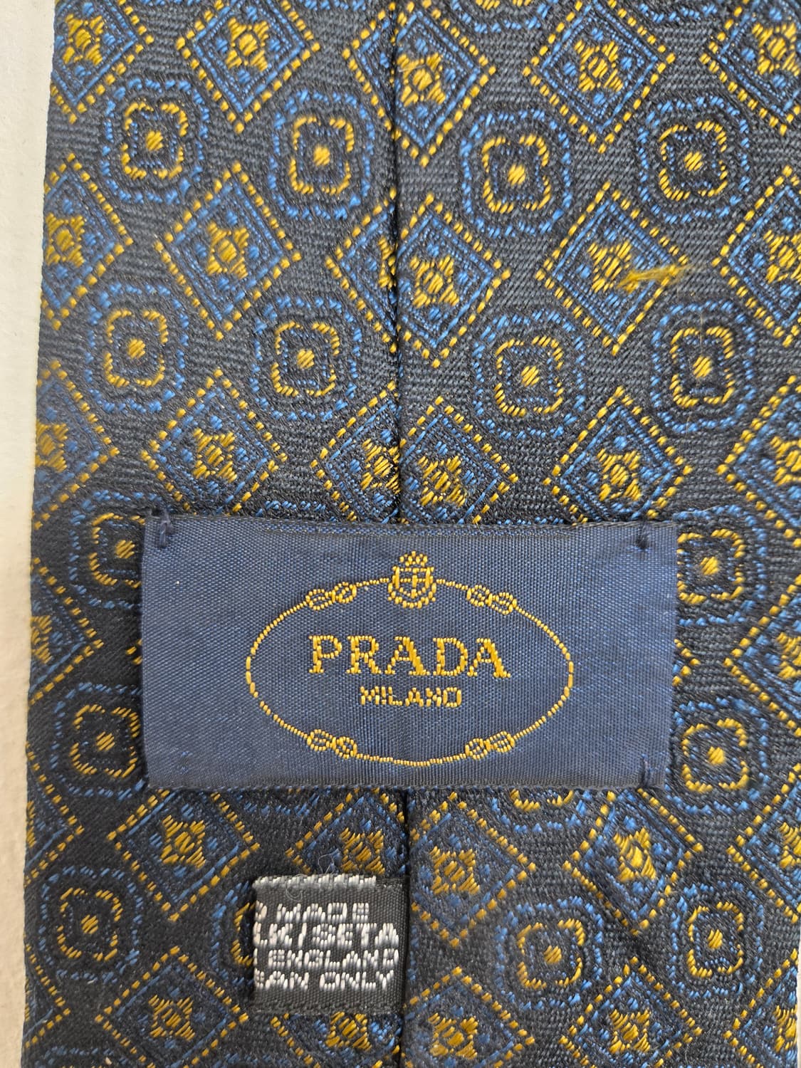 프라다 블루/골드 패턴 넥타이 상품이미지3