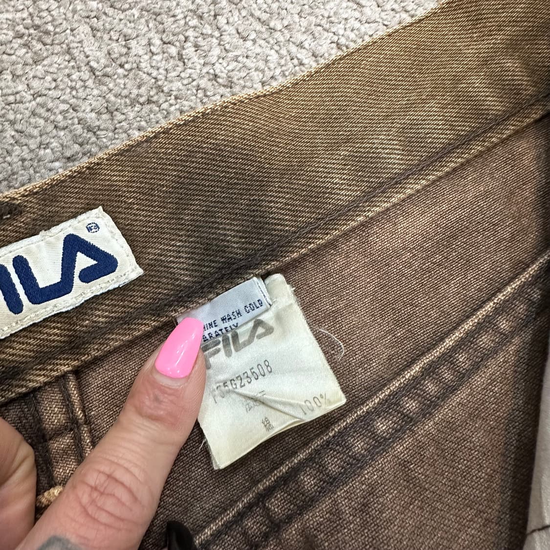 휠라 올드스쿨 페이드워싱 와이드 팬츠(34) 상품이미지10