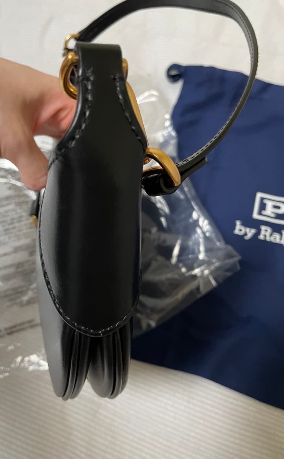 폴로ID카프스킨 미니숄더백 블랙 상품이미지6