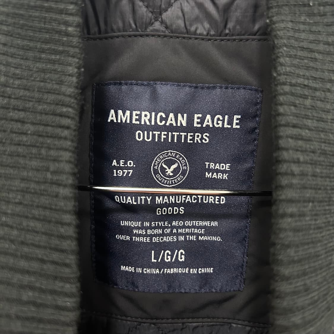 아메리칸 이글 체크패턴 울 모직 블루종 자켓 상품이미지3