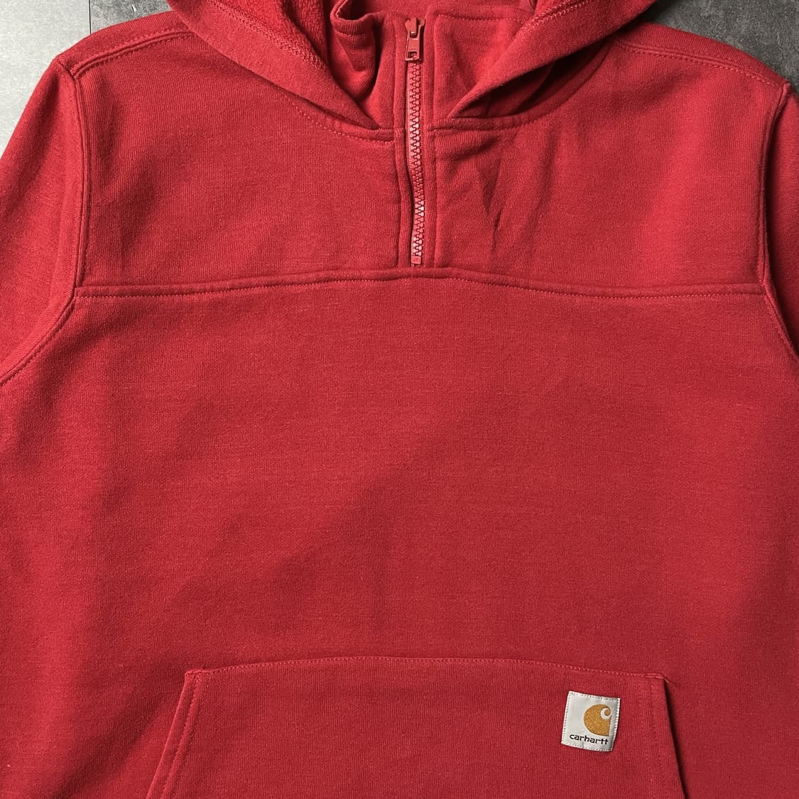 CARHARTT 칼하트 레드 하프집업 기모 후드티 A00950 상품이미지3