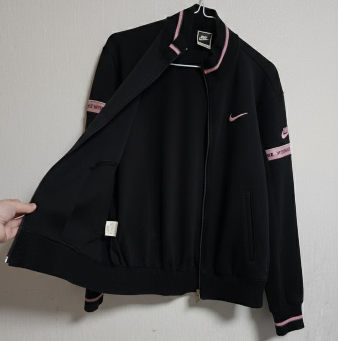 JPN나이키 80's빈티지 집업 져지 트랙탑 자켓/블랙 핑크,검핑 상품이미지6