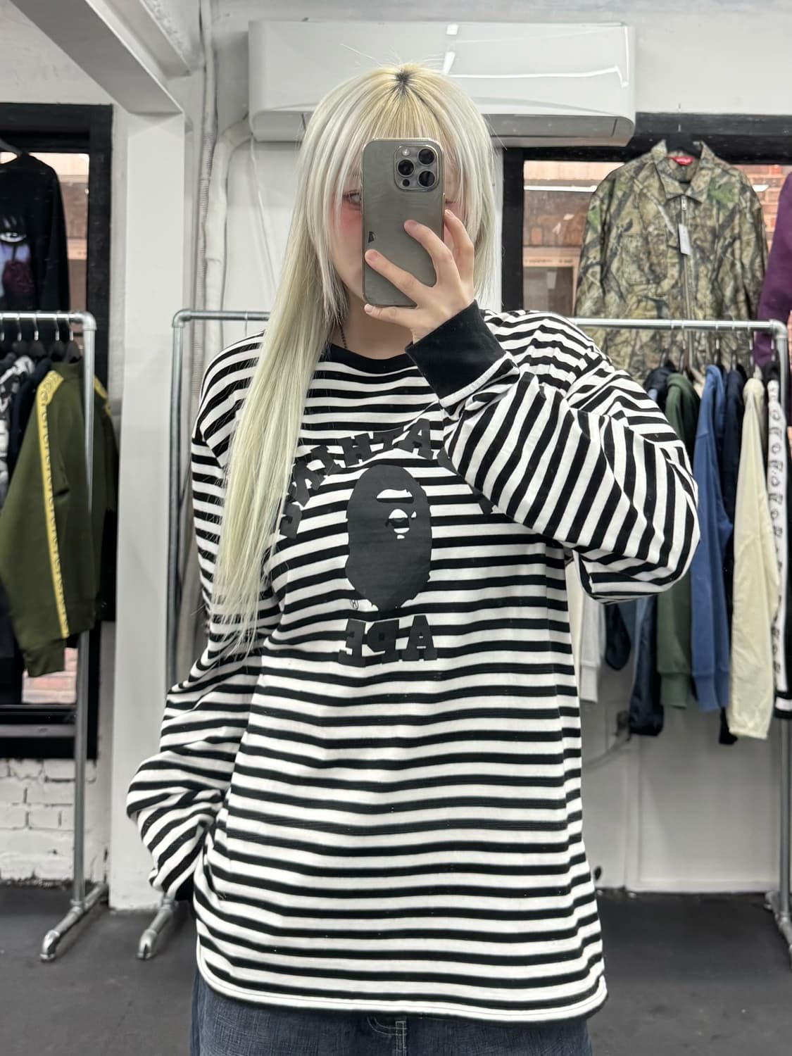 베이프 스트라이프 컬리지 롱슬리브 상품이미지3