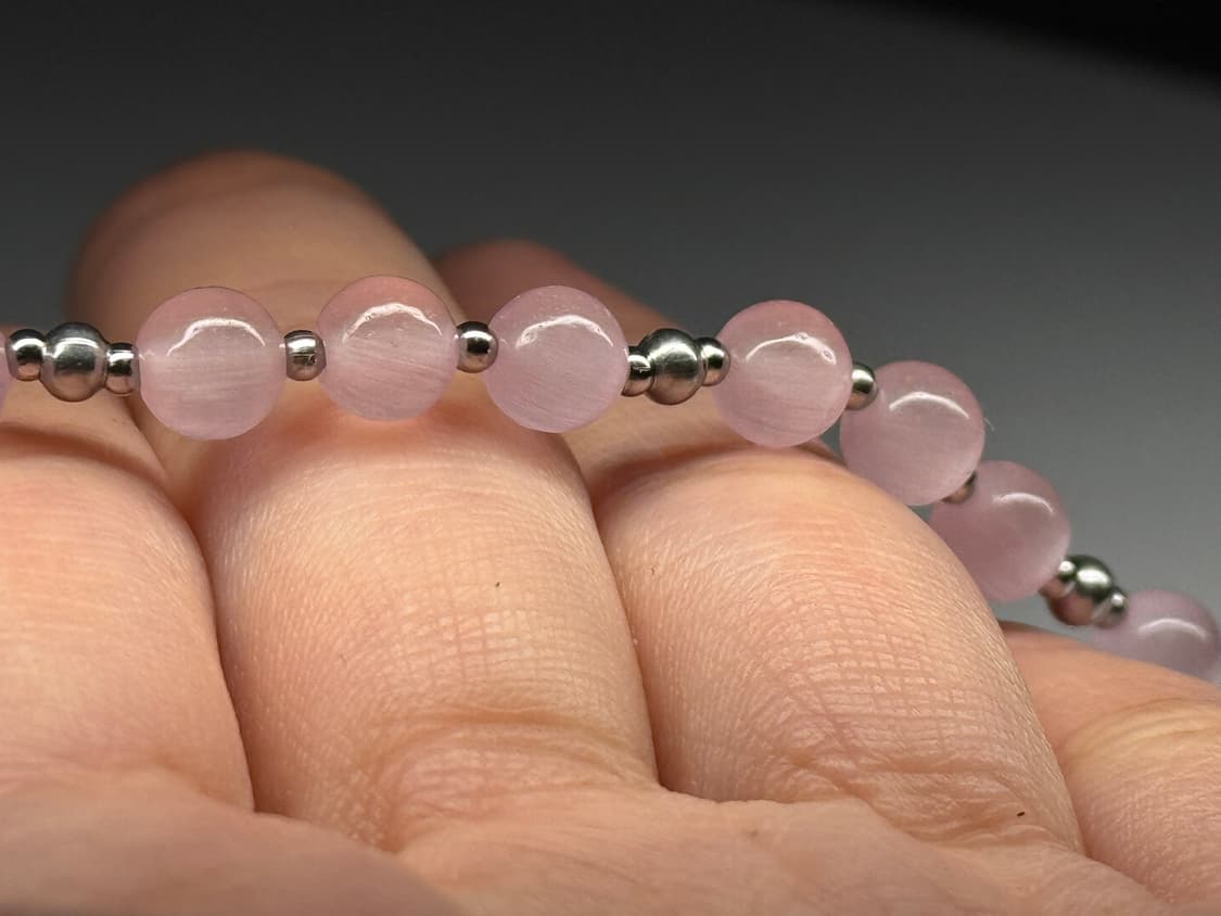 천연석 분홍 캣츠아이 원석팔찌 상품이미지3