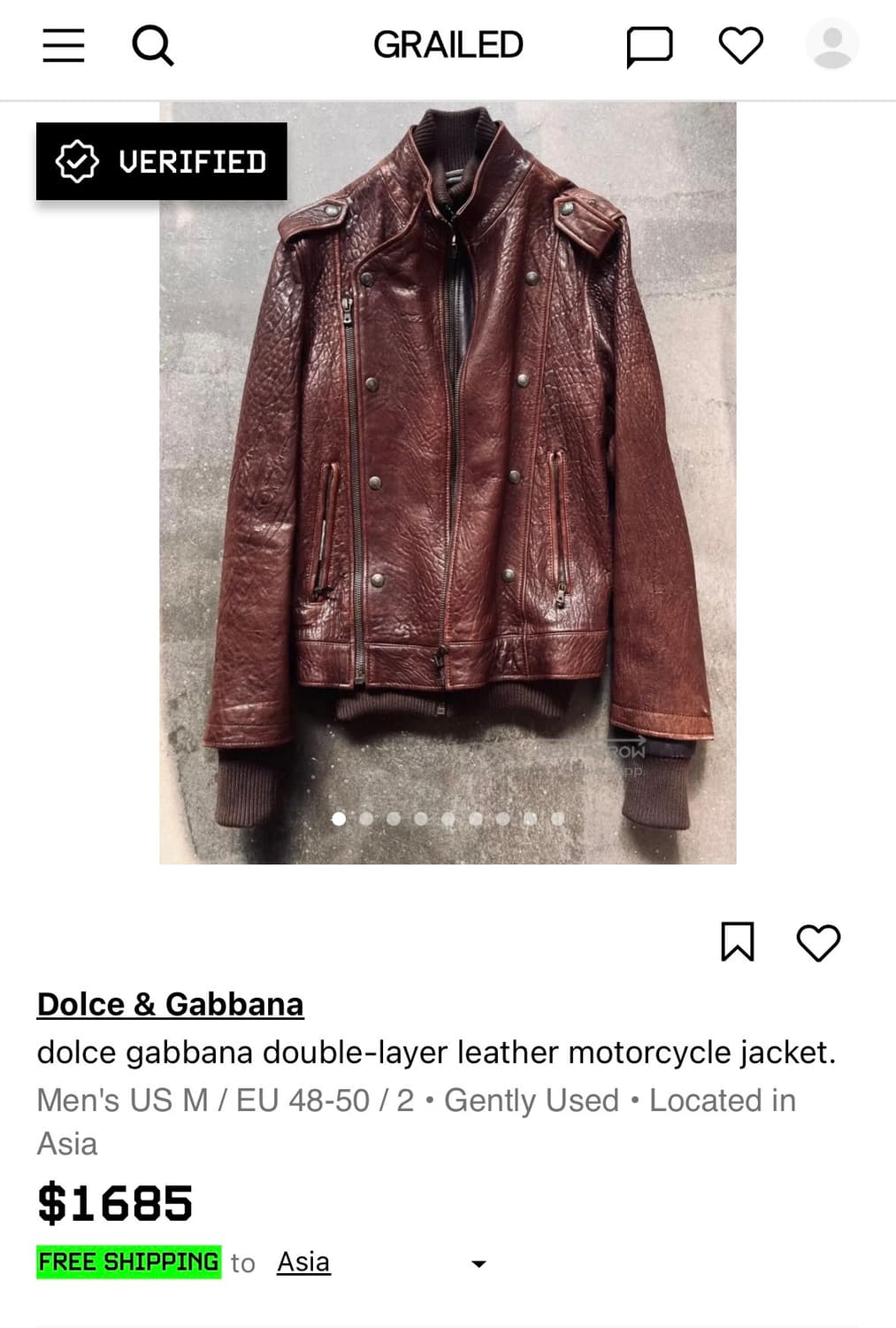 돌체앤가바나 아카이브 레더자켓 상품이미지2