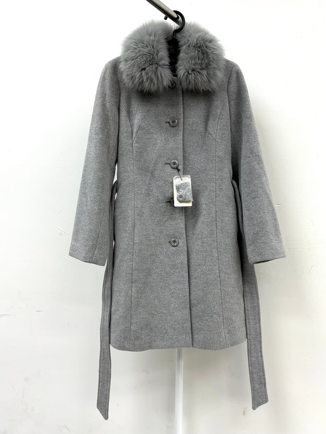 빈티지 데드스탁 그레이 앙고라 울 코트 상품이미지6