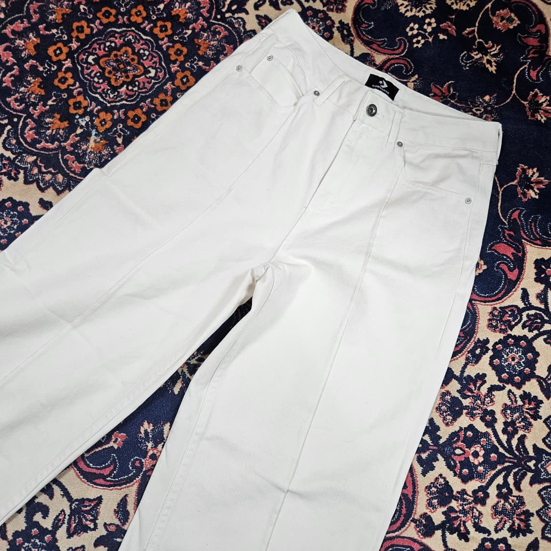 컨버스(Converse) 세미와이드 화이트 데님팬츠 27size 상품이미지4