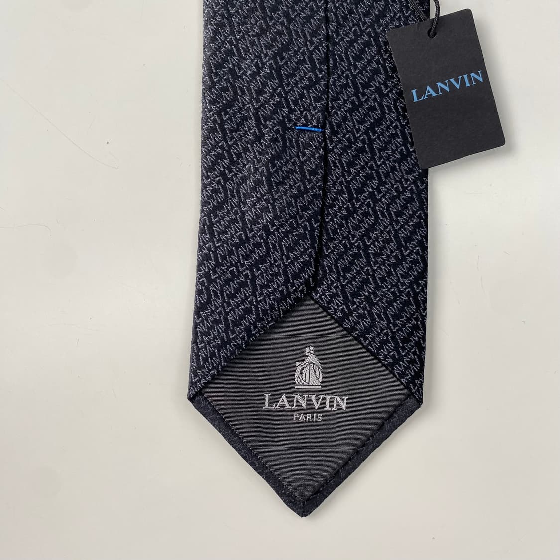 (택 달린새상품) 랑방 정품 명품 블랙넥타이 (LANVIN) 8.1cm 상품이미지4
