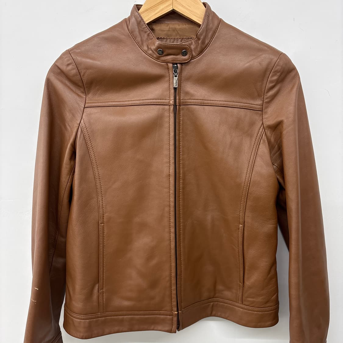 브라운 여성 양가죽 자켓 라이더 스타일 S 상품이미지2