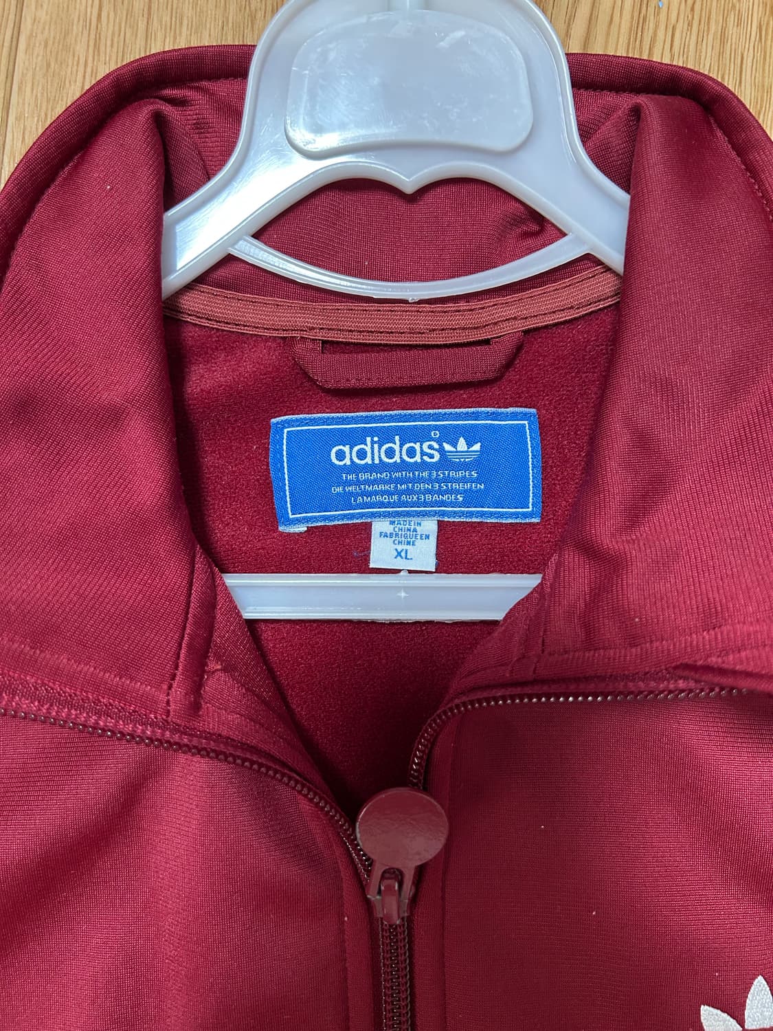 아디다스 버건디 트랙탑 XL 상품이미지2