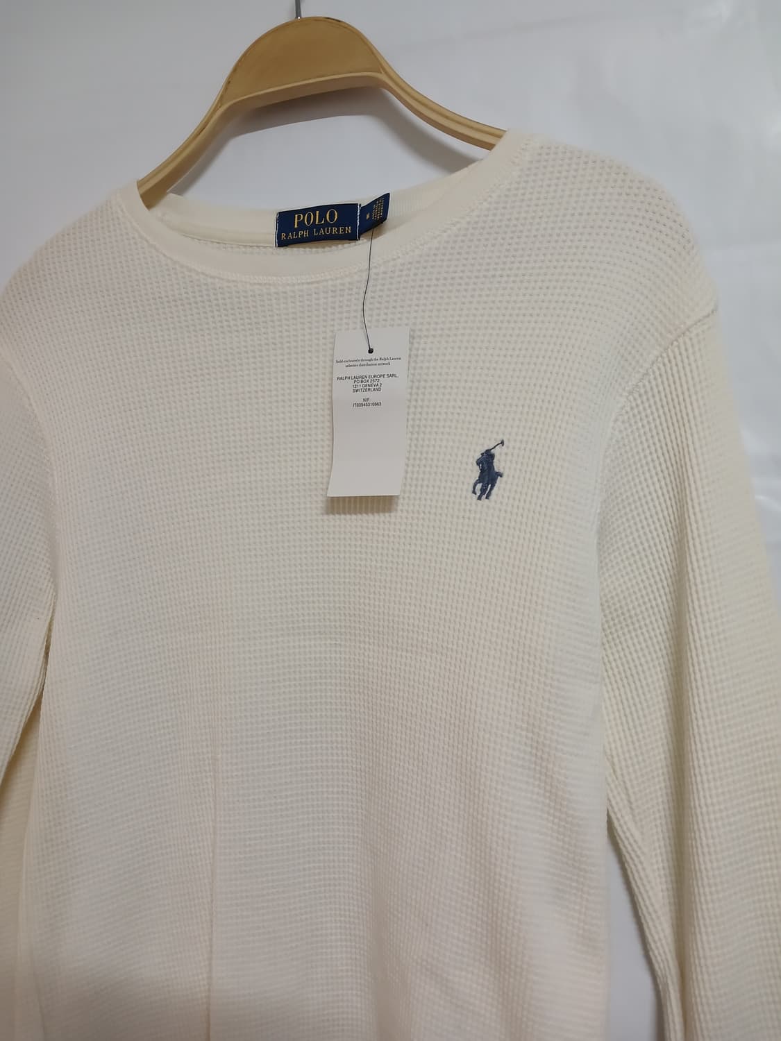 (새상품,M,95)폴로 랄프로렌 남성 와플긴팔면티 아이보리
 상품이미지3