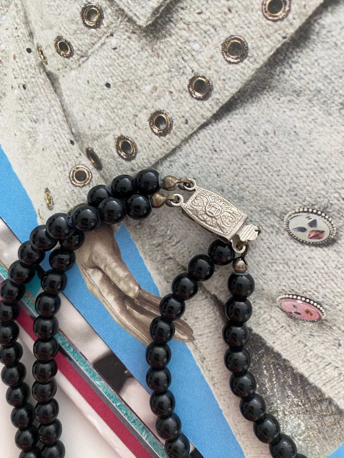 빈티지 더블라인 블랙 비즈 목걸이 상품이미지5