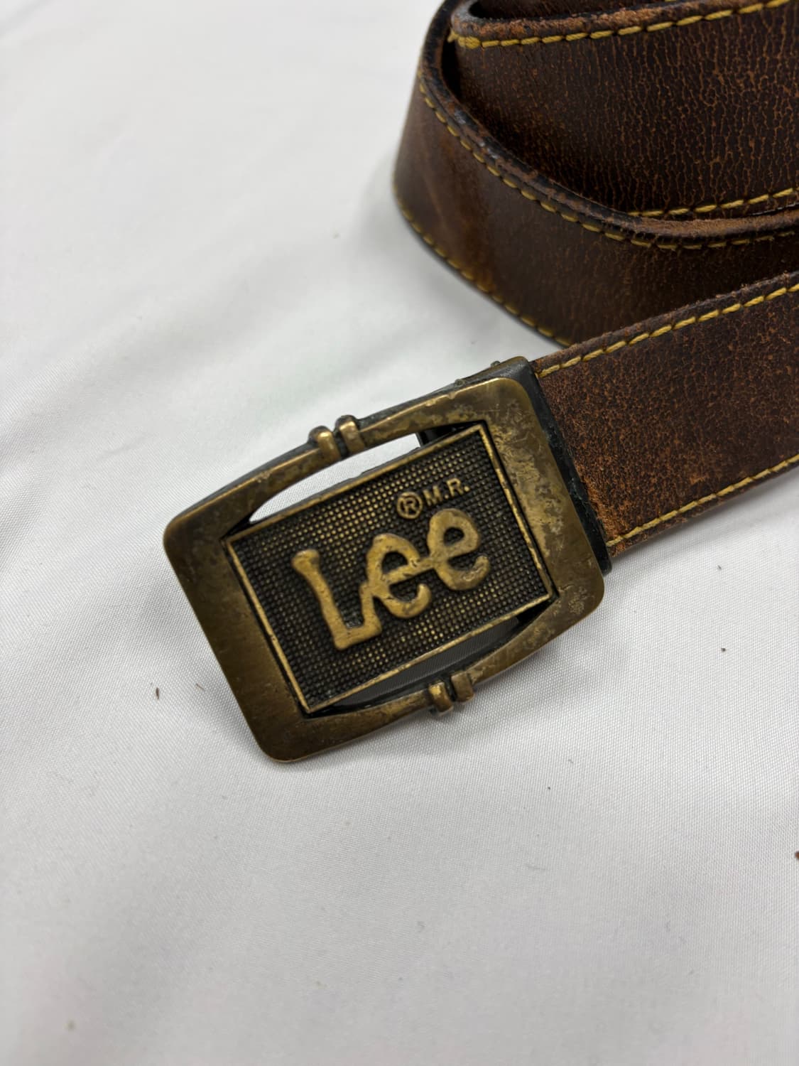 Lee 리 브라운 웨스턴 빈티지 레더 벨트 상품이미지2