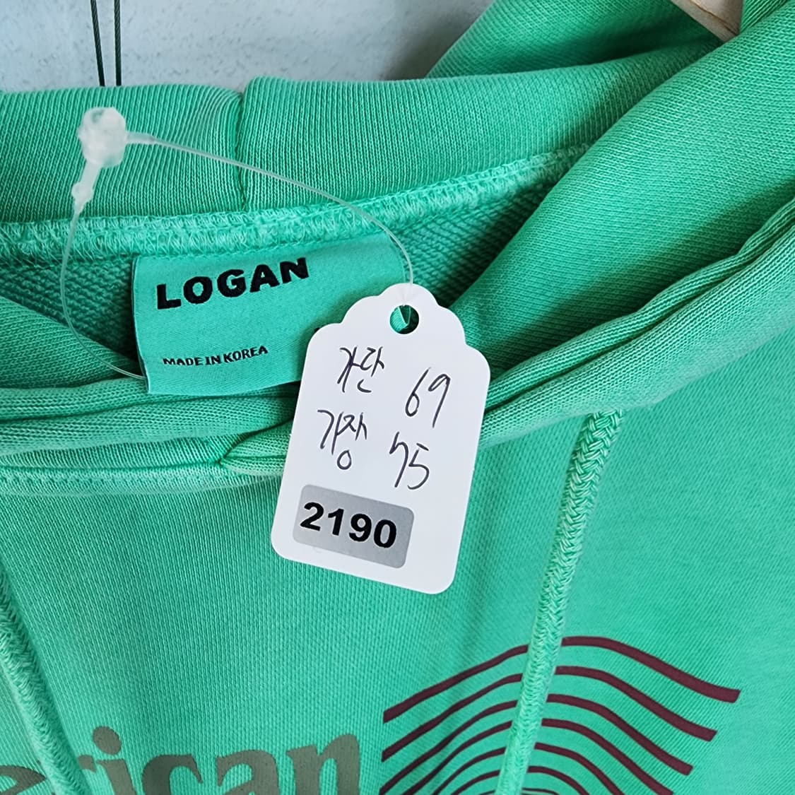 LOGAN 빈티지 후드티 그린 상품이미지9