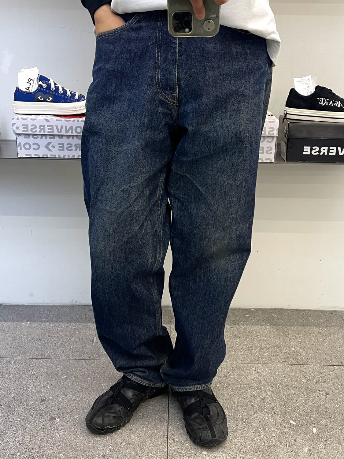 오라리 25ss 하드 트위스트 데님 와이드팬츠 상품이미지1