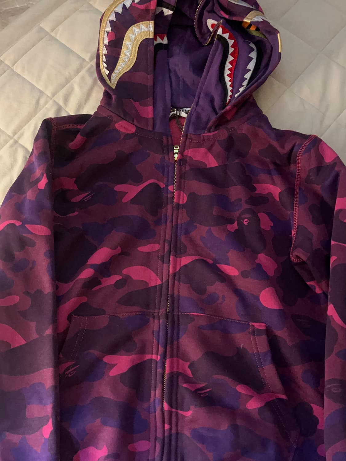 베이프 골드 후드집업 보라 상품이미지1