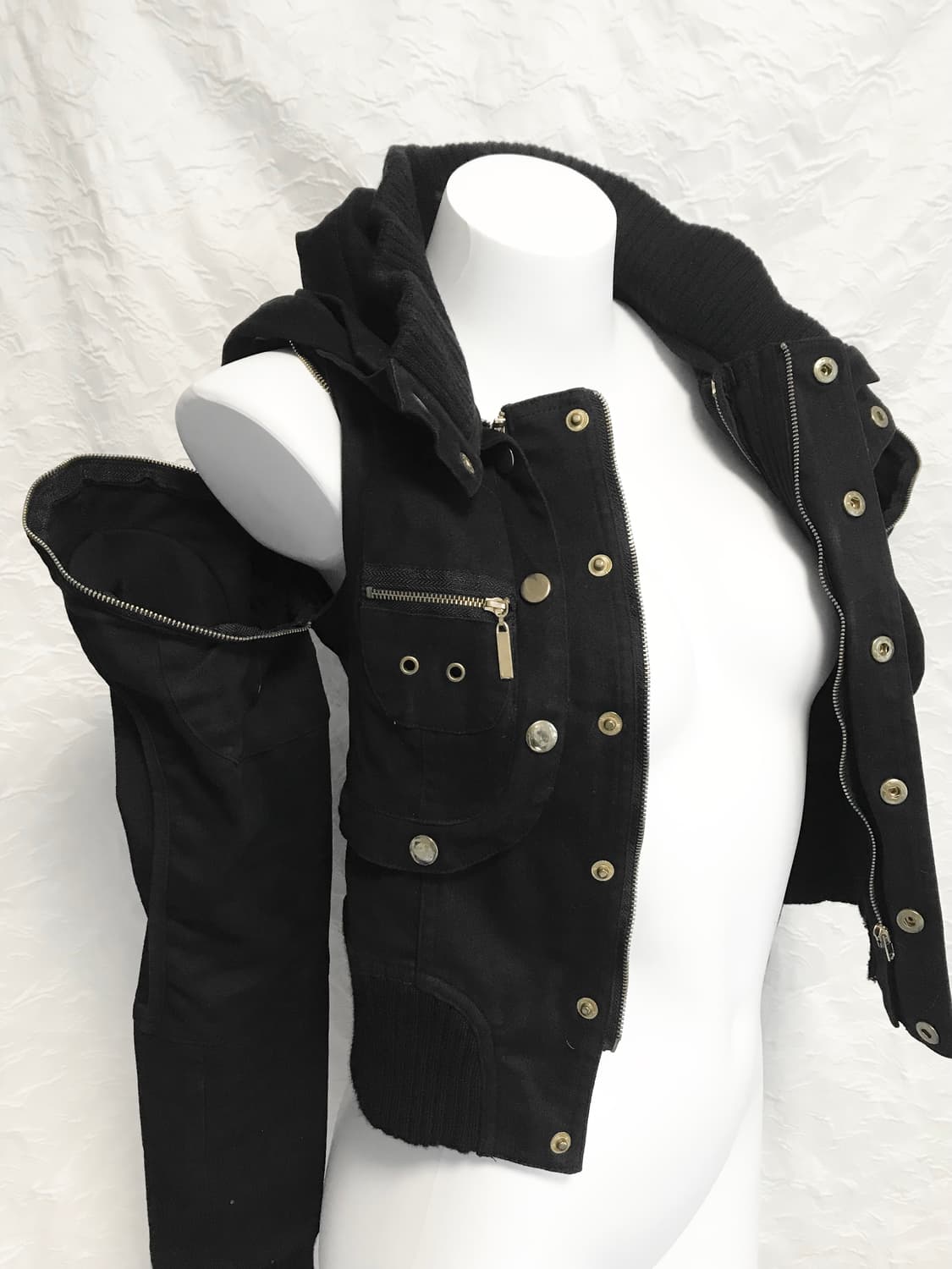 택포•빈티지 핀터깔 00s 펑크 3-way 아카이브 금장 하이넥 자켓 상품이미지5