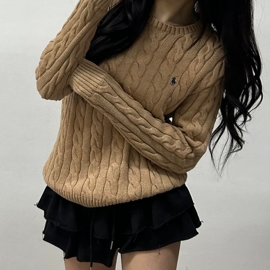 폴로 랄프로렌 신형 큐알택 베이지 케이블 니트 스웨터(S) 상품이미지3