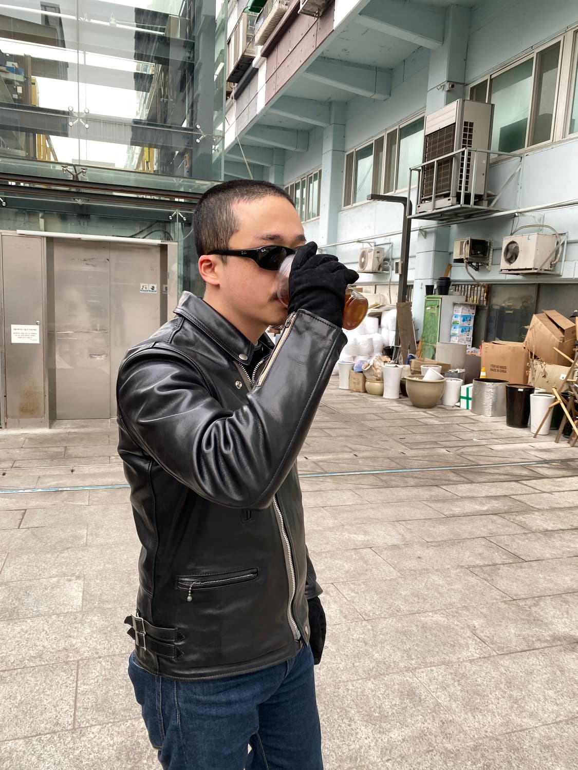 스웨이드 가죽 블랙 장갑 상품이미지6