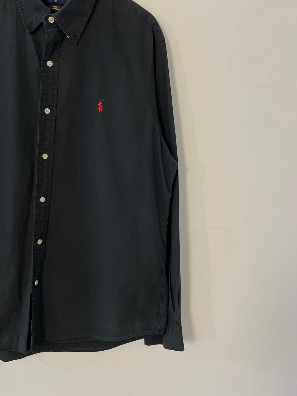 폴로 클래식핏 코튼 블랙 셔츠  상품이미지4