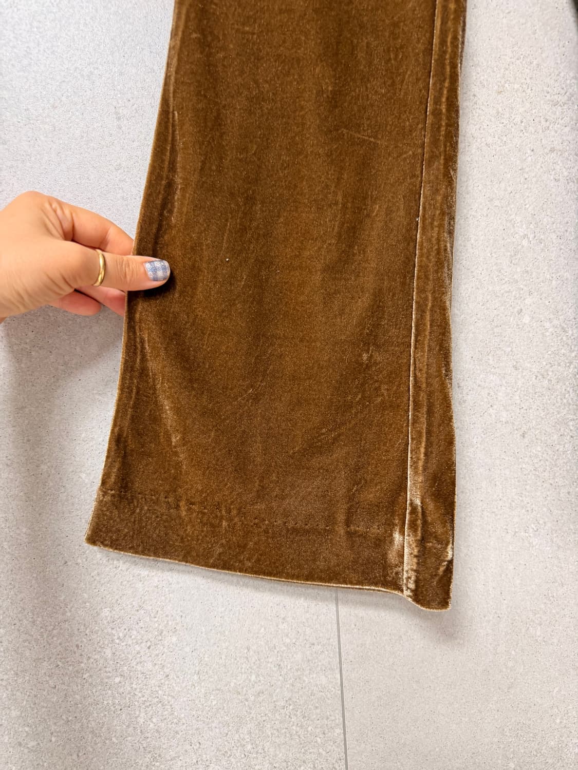 벨벳 부츠컷 바지 브라운 여자 상품이미지3