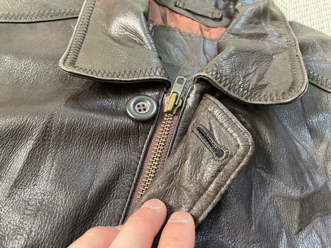 빈티지 그레인 레더 소프트 디어스킨 브라운자켓 J03497 상품이미지4