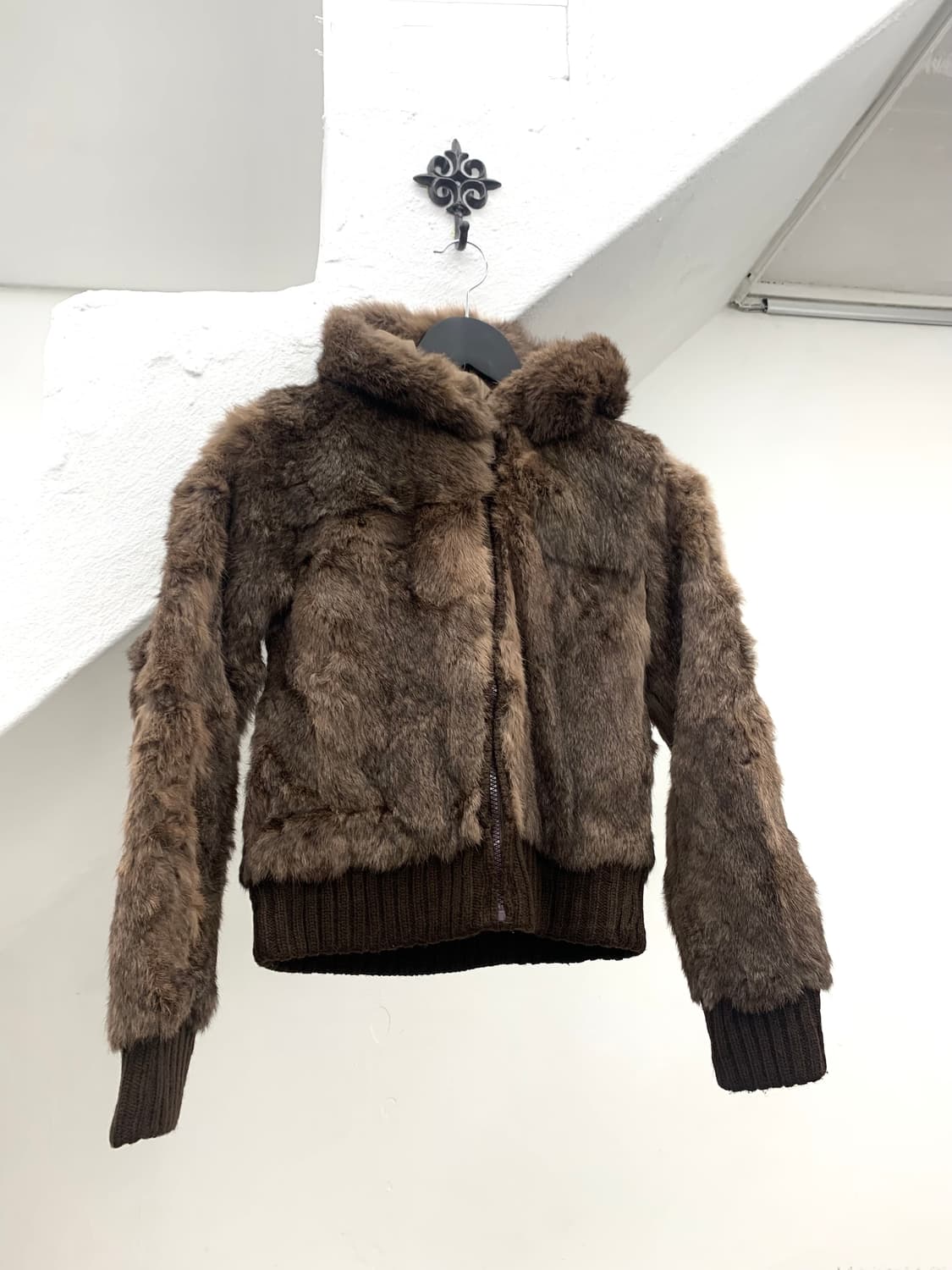 Dusty brown fur hood jacket  상품이미지5