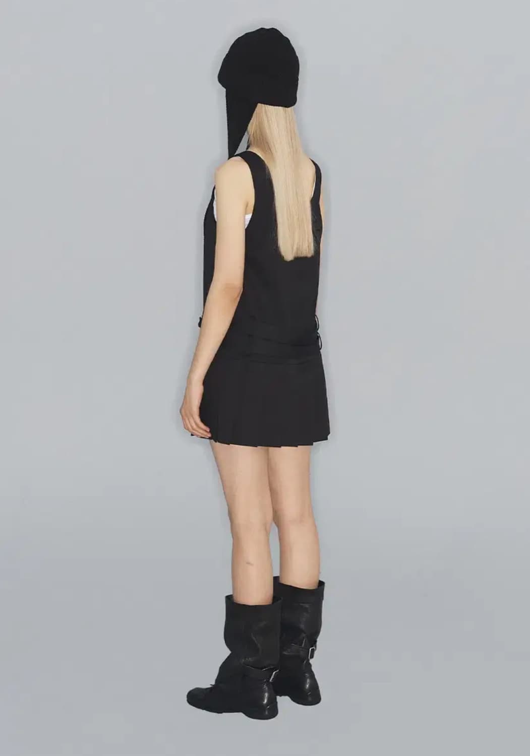 오픈와이와이 벨트 플리츠 BELTED PLEATED MINI DRESS 상품이미지2
