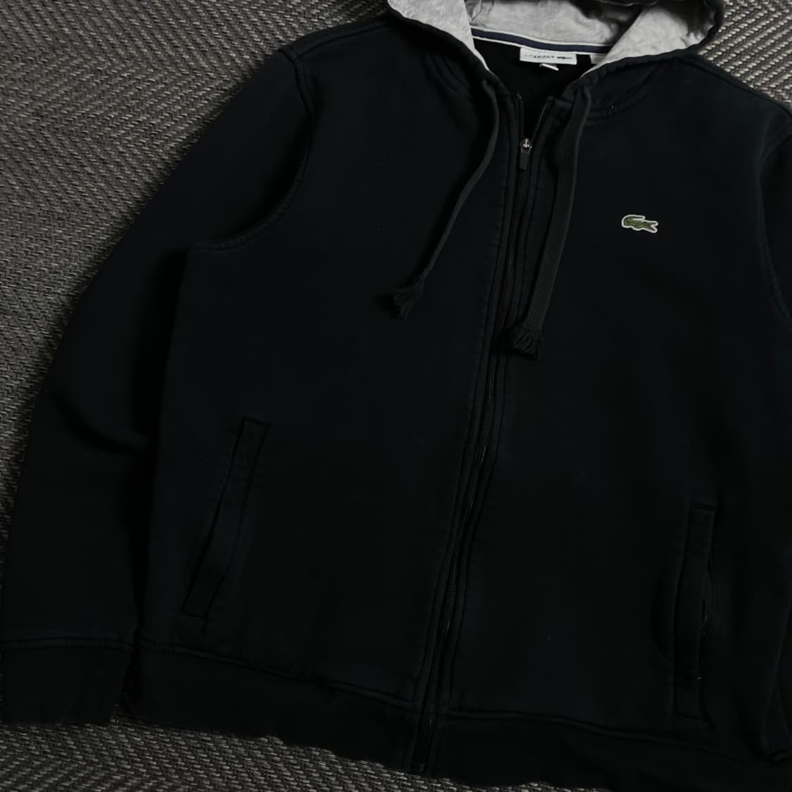 라코스테 자수로고 미니멀 후드 집업y 4346 상품이미지4