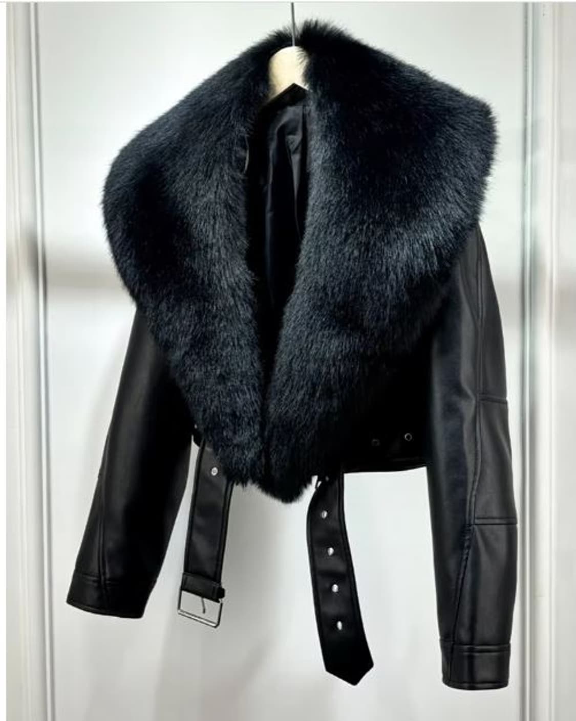 인조퍼카라 가죽 라이더 자켓 (새상품) 상품이미지2