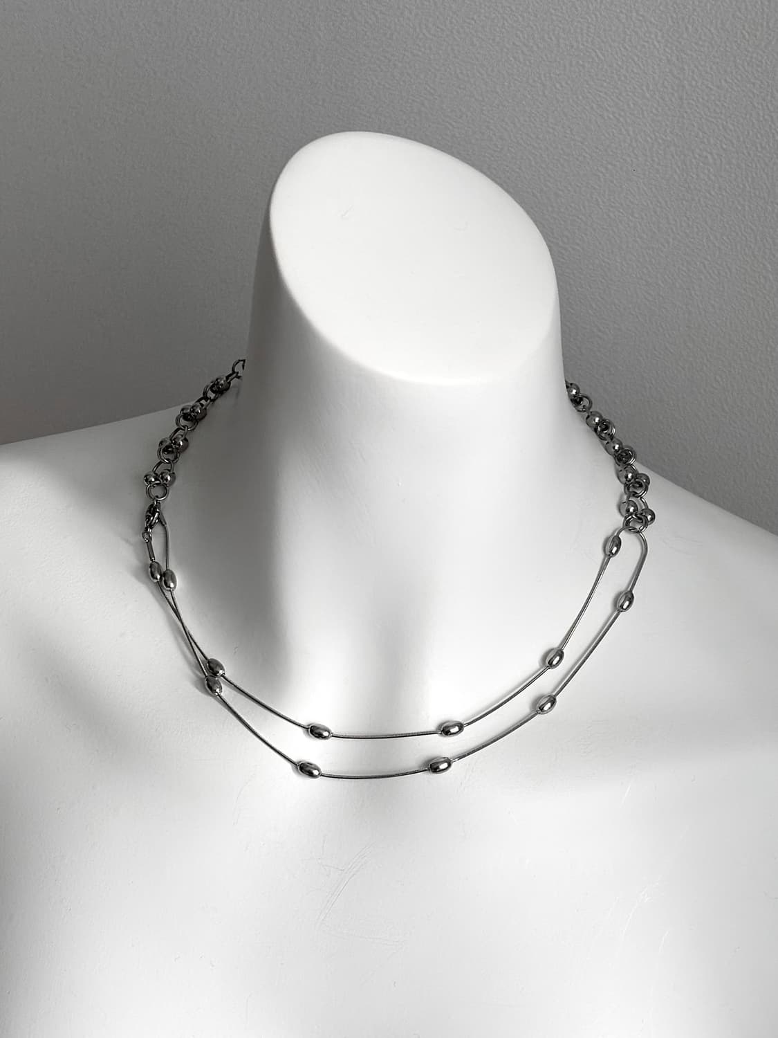 Layered ball chain necklace 상품이미지1