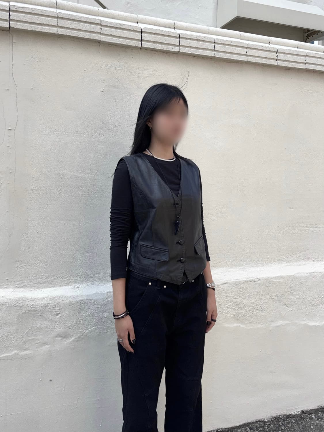 Button up leather vest 상품이미지2