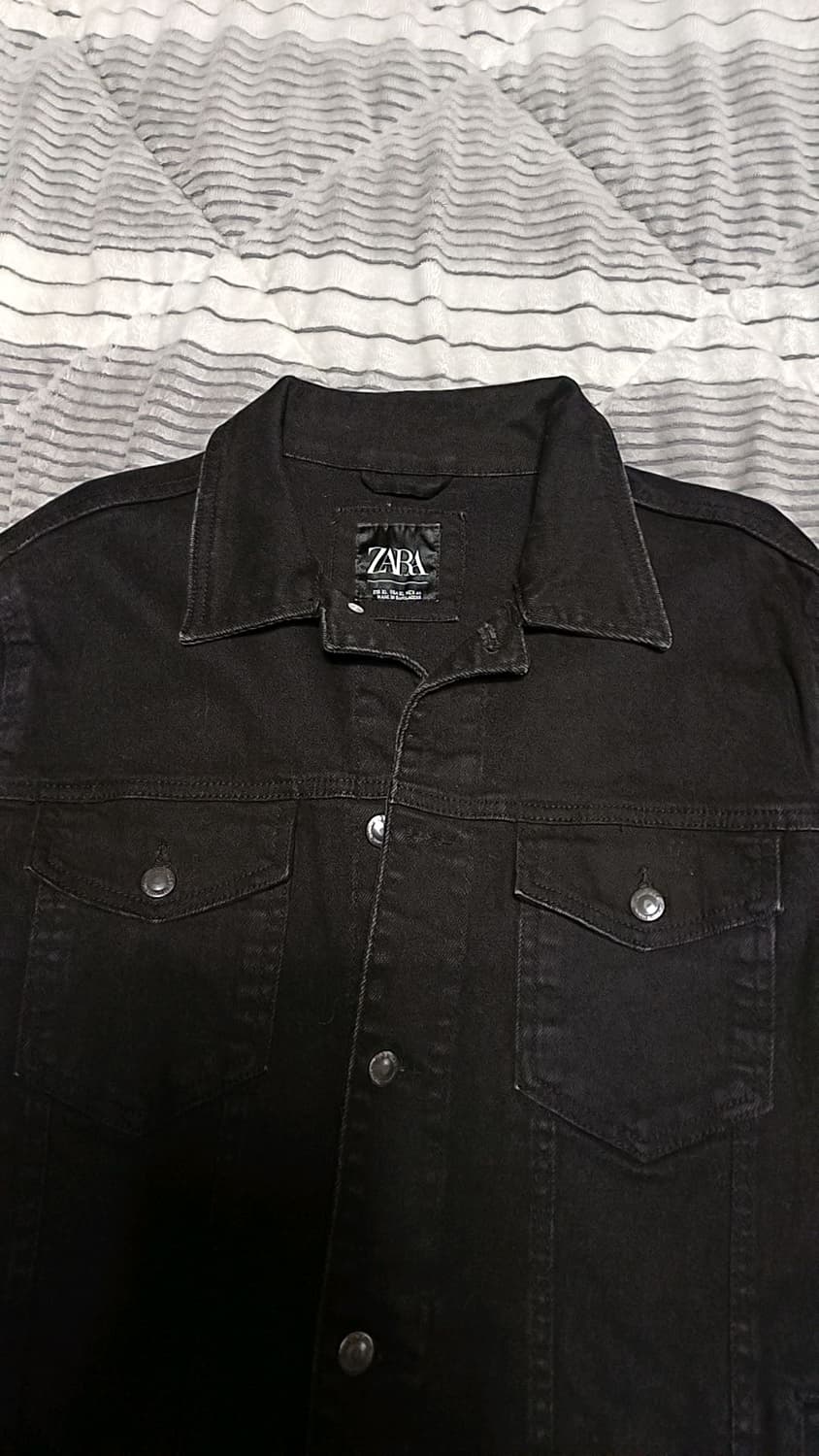 자라 블랙데님자켓 실측100 가슴55 기장69 상품이미지2