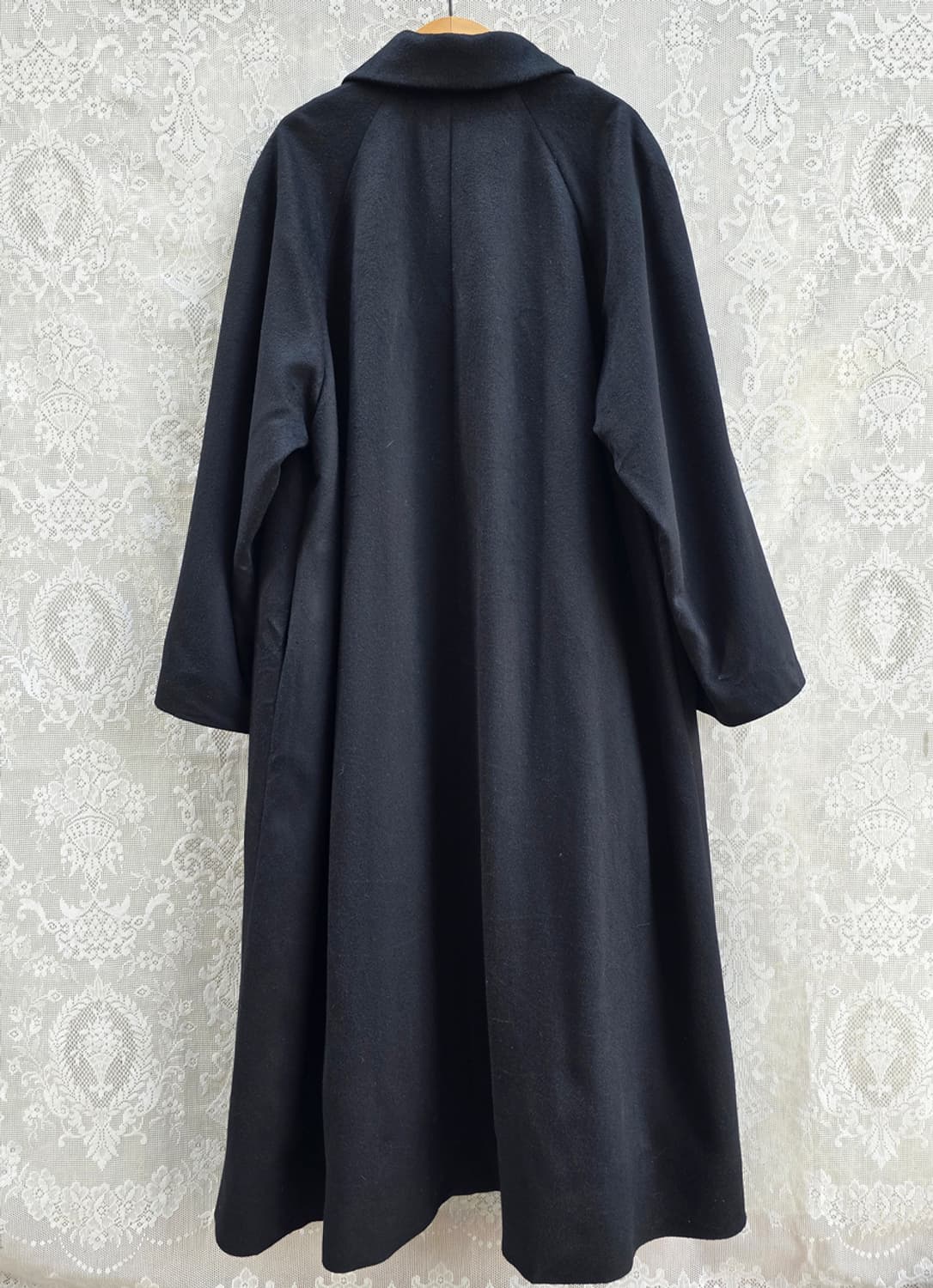 캐시미어 100% 블랙 싱글코트 상품이미지2