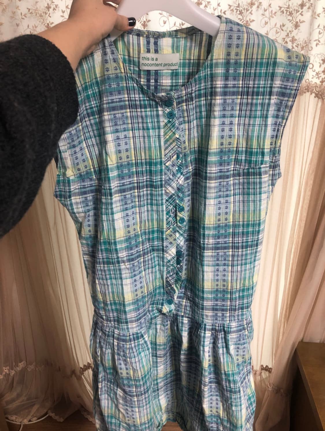 노컨텐츠 체크 원피스 상품이미지2