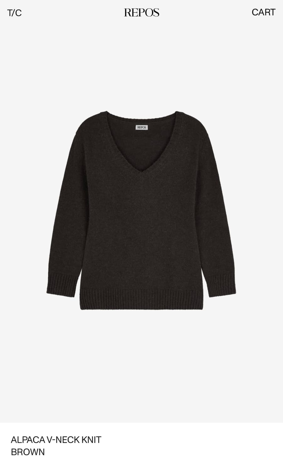 ALPACA V-NECK KNIT BROWN (M사이즈) 상품이미지9