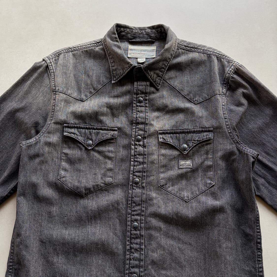 [S]폴로 데님앤서플라이 흑청 웨스턴 데님 셔츠 상품이미지4