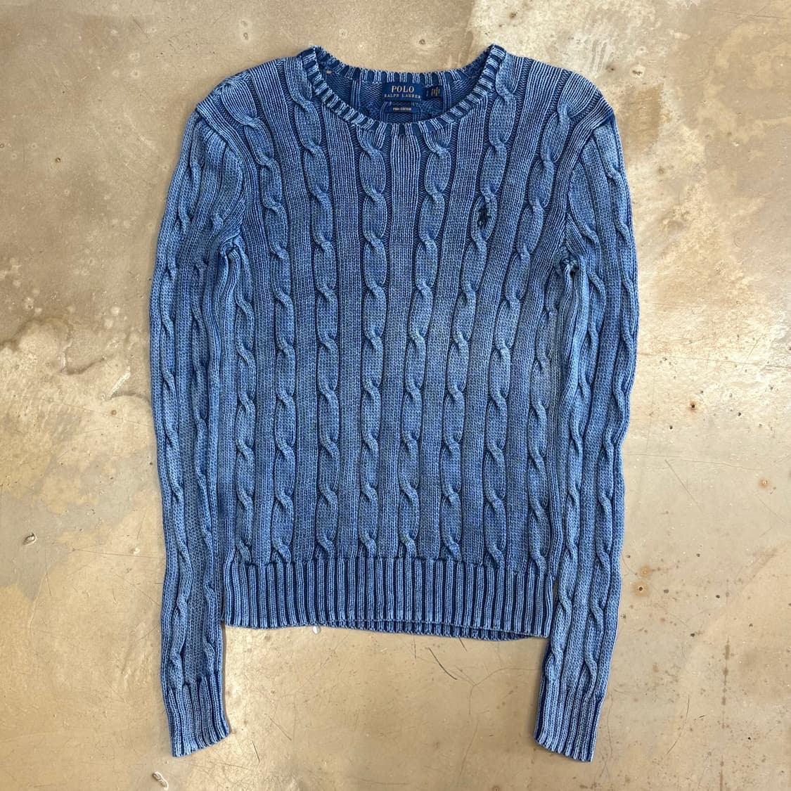 S 폴로랄프로렌 여성용 뮤트블루 케이블 니트 상품이미지2